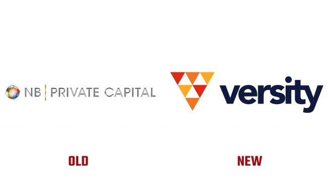 NB Private Capital and Versity Investments Nuevo y Antiguo Logotipo