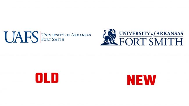 University of Arkansas Fort Smith Nuevo y Antiguo Logotipo