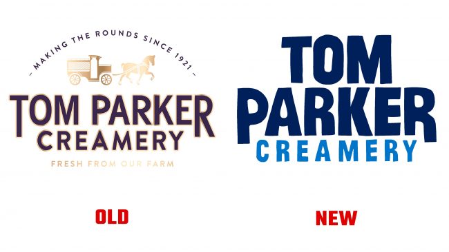 Tom Parker Creamery antiguo y nuevo logotipo (Historia)