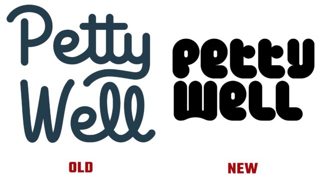 Petty Well antiguo y nuevo logotipo (historia)