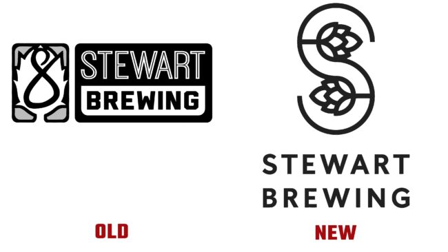 Stewart Brewing Antiguo y Nuevo Logotipo (historia)