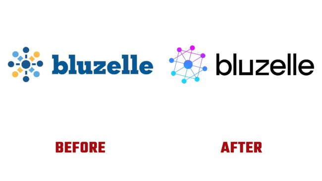 Bluzelle Antes y Despues del Logotipo (historia)