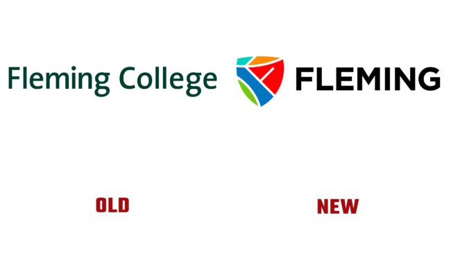 Fleming College Antiguo y Nuevo Logotipo (historia)