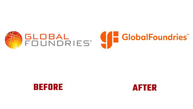 GlobalFoundries Antes y Después del Logotipo (historia)