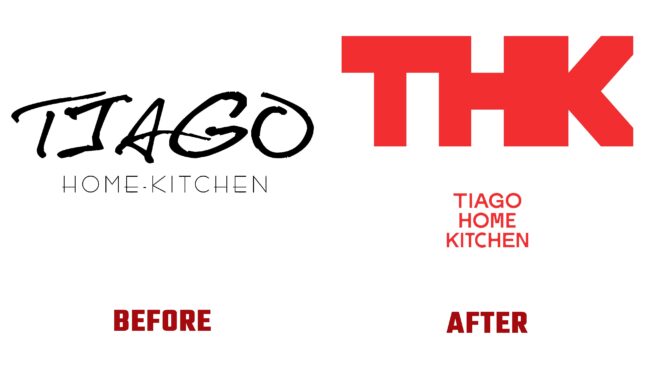 Tiago Home Kitchen Antes y Después del Logotipo (historia)