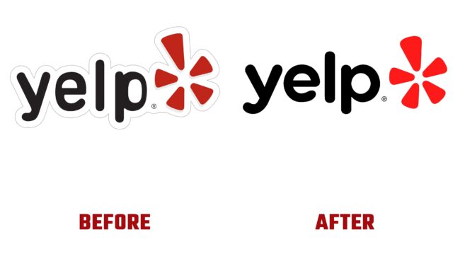 Yelp Antes y Después del Logotipo (historia)
