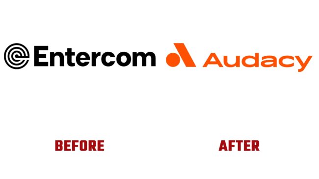 Entercom y Audacy Antes y Despues del Logotipo (historia)