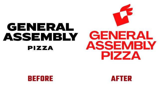 General Assembly Pizza Antes y Después del Logotipo (historia)