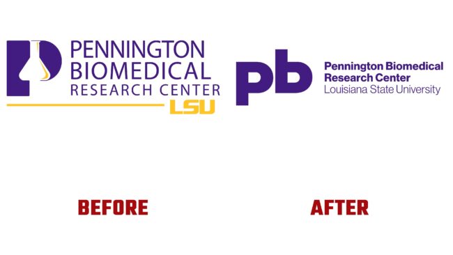 Pennington Biomedical Antes y Despues del Logotipo (historia)