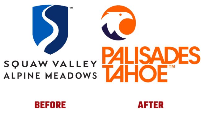 Palisades Tahoe Antes y Despues del Logotipo (historia)