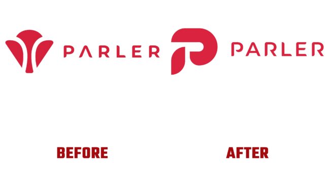 Parler Antes y Después del Logotipo (historia)