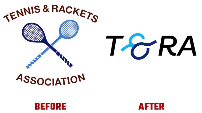 Tennis and Rackets Association Antes y Despues del Logotipo (historia)