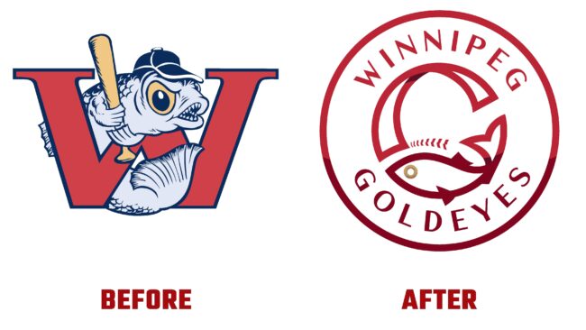 Winnipeg Goldeyes Antes y Despues del Logotipo (historia)