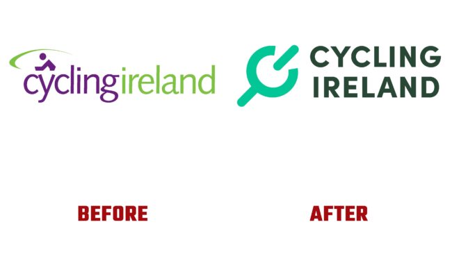 Cycling Ireland Antes y Despues del Logotipo (historia)