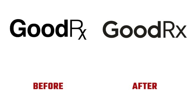 GoodRX Antes y Despues del Logotipo (historia)