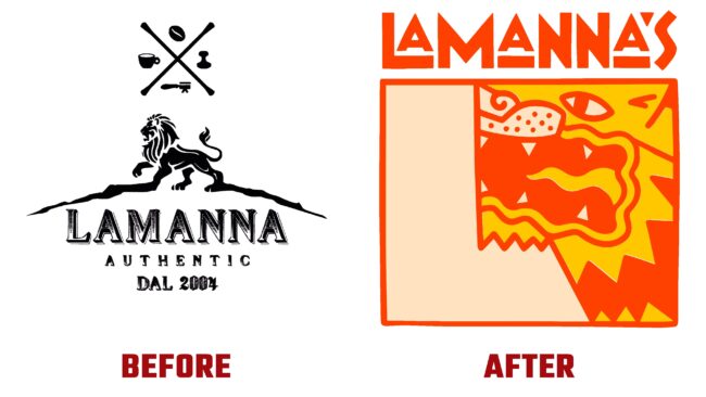 Lamannas Bakery Antes y Despues del Logotipo (historia)