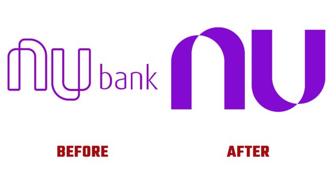 Nubank Antes y Despues del Logotipo (historia)