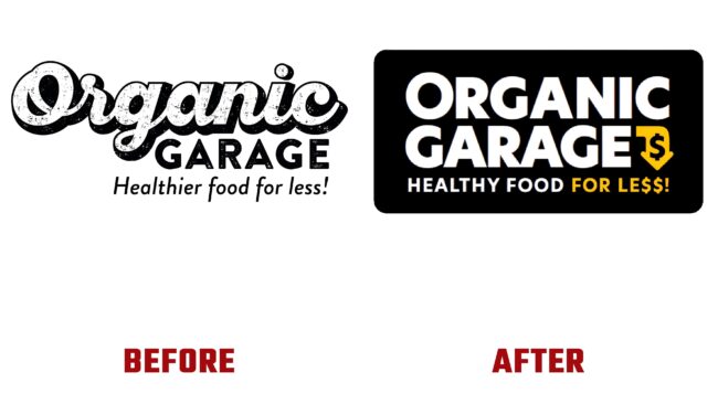 Organic Garage Antes y Despues del Logotipo (historia)