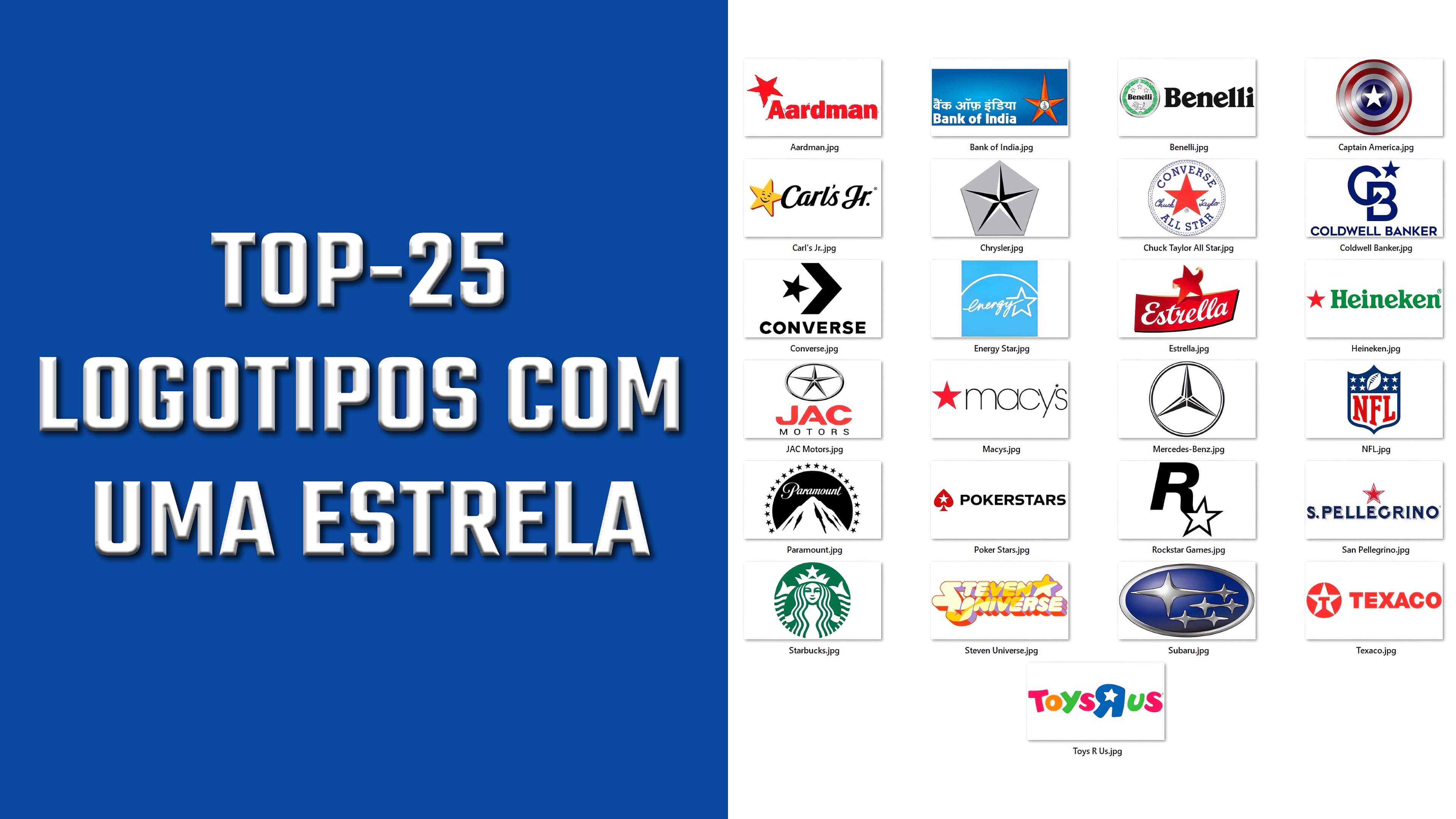 Top-25 logotipos com uma estrela