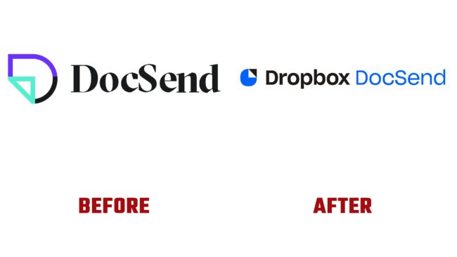 Dropbox DocSend Antes y Despues del Logotipo (historia)