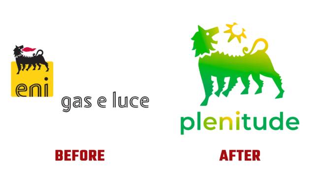 Plenitude Antes y Despues del Logotipo (historia))