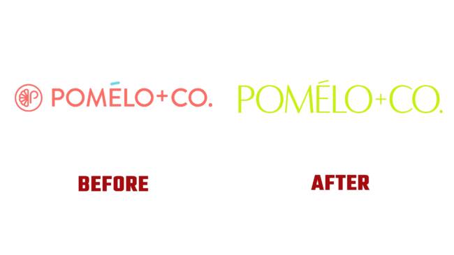 Pomelo+Co Antes y Despues del Logotipo (historia)