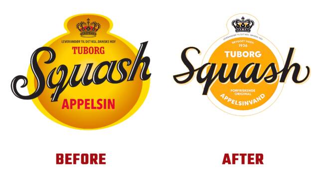 Tuborg Squash Antes y Despues del Logotipo (historia)