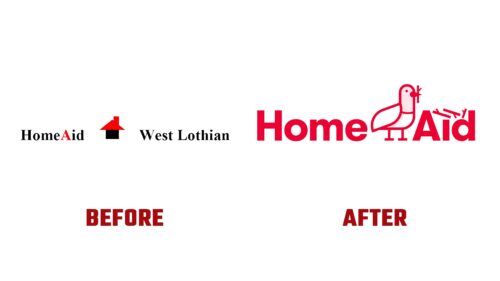 HomeAid West Lothian Antes y Despues del Logotipo (historia
