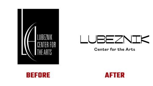 Lubeznik Center for the Arts Antes y Despues del Logotipo (historia)