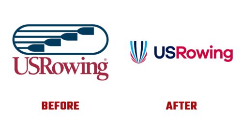 USRowing Antes y Despues del Logotipo (historia)