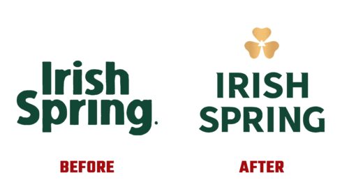 Irish Spring Antes y Despues del Logotipo (Historia)